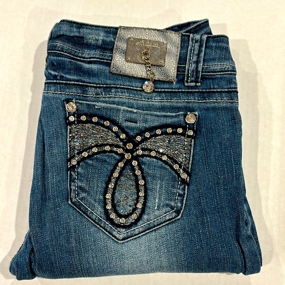 LA Idol low rise blue light wash denim Jeans - Picture 3 of 5